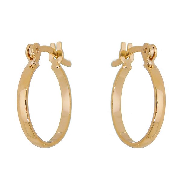 Argola pequena lisa folheada a ouro 18k