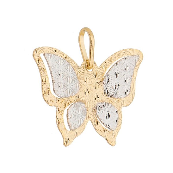 Pingente borboleta com Ródio folheado a ouro 18k