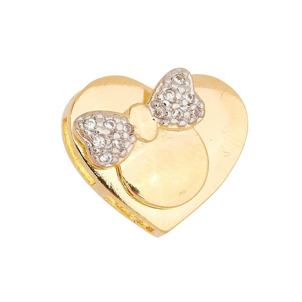 Pingente coração folheado a ouro 18k