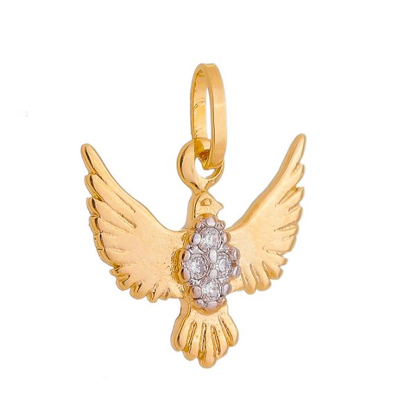 Pingente Divino Espírito Santo folheado a ouro 18k