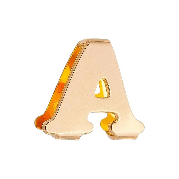 Pingente de letra lisa folheado a ouro 18k