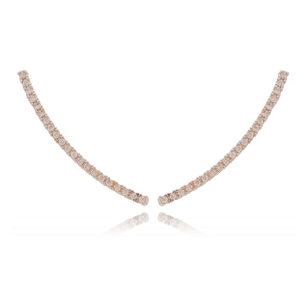 Brinco Ear Cuff com zircônias folheado a ouro 18k