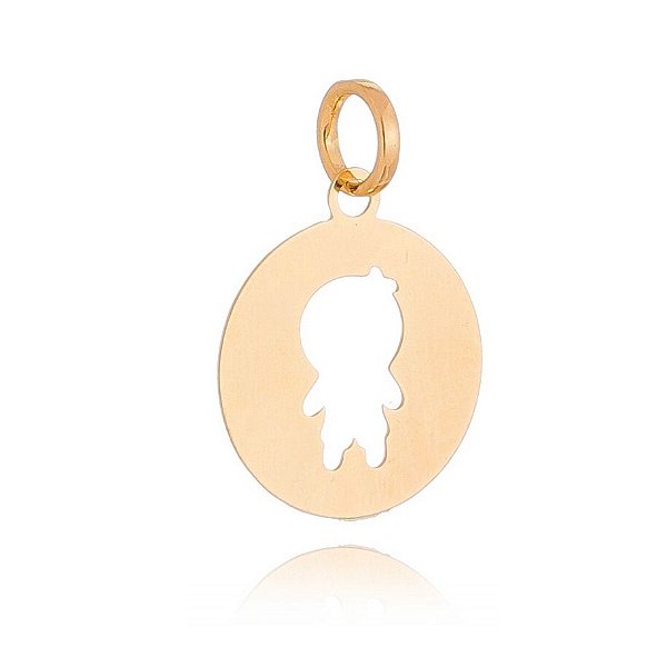 Pingente menino folheado a ouro 18k
