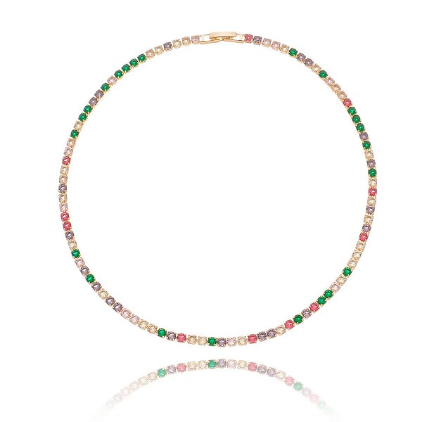 Gargantilha Riviera folheada a Ouro 18k