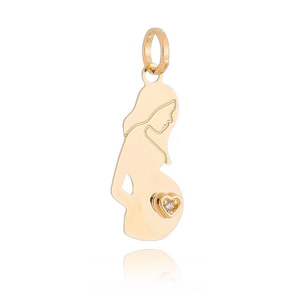 Pingente grávida folheado a ouro 18k