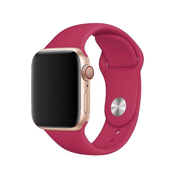 Pulseira Rosa Hibisco para Apple Watch Serie (1/2/3/4/5/6/SE) de Silicone - N48NWHMCJ