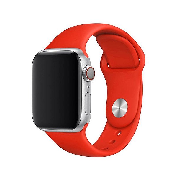 Pulseira Vermelha para Apple Watch Serie (1/2/3/4/5/6/SE) de Silicone - KR7BS74HB