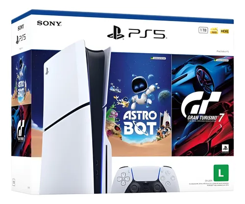 PLAYSTATION 5 SLIM COM JOGOS ASTRO BOT E GRAN TURISMO 7