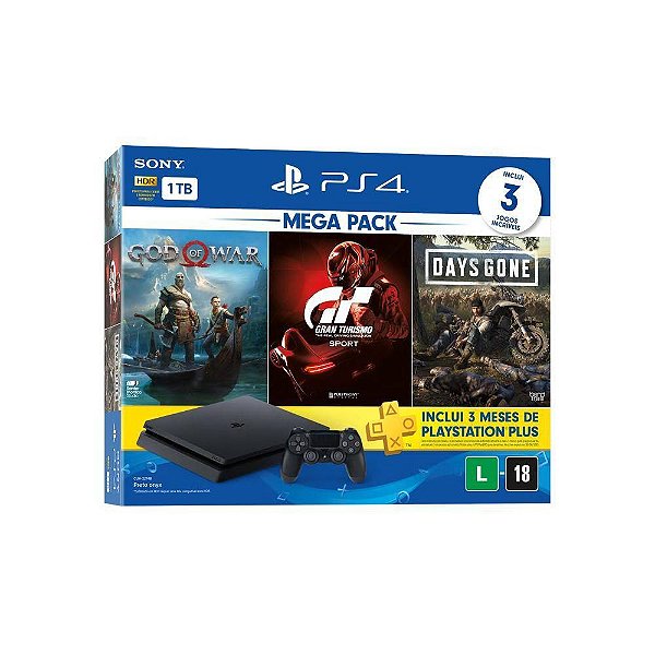 PLAYSTATION 4 SLIM 1TB C/ GOD OF WAR, GRAN TURISMO SPORT & DAYS GONE