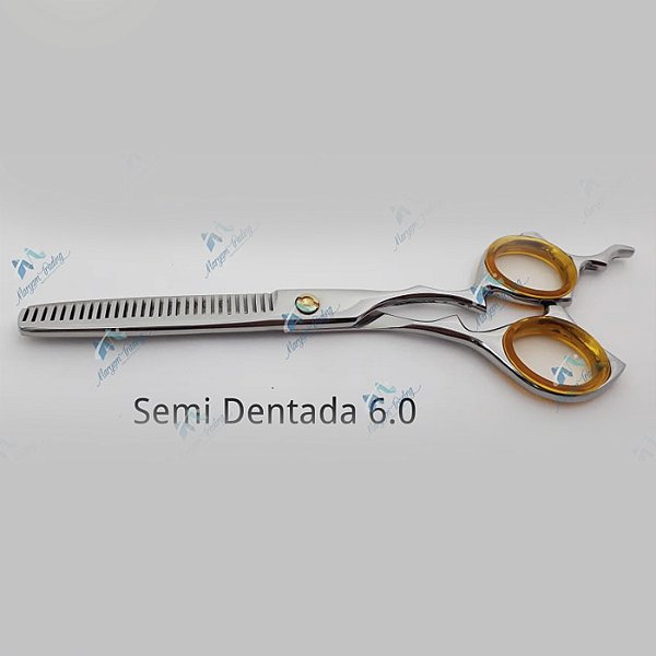 TESOURA PROFISSIONAL Aço Jap 420 Semi Dentada 6.0 - Maryam trading