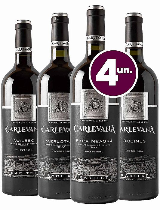 KIT Carlevana Raritet Tintos - 4 garrafas