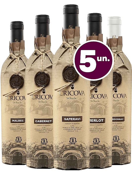 KIT Cricova Hirtie - 5 garrafas