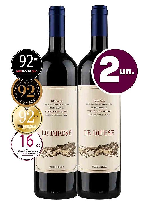 KIT Tenuta San Guido Le Difese IGT - 2 garrafas