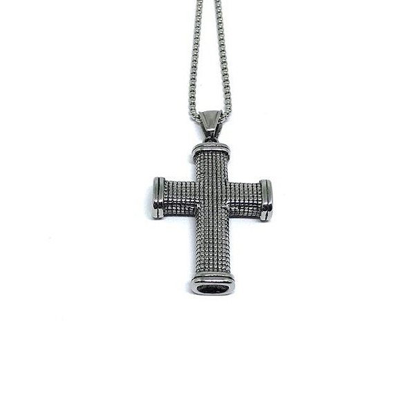 Colar Crucifixo Warrior Silver [aço PREMIUM]