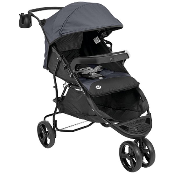 Carrinho de Bebe Passeio 3 Rodas Tutti Baby Evo Preto Cinza