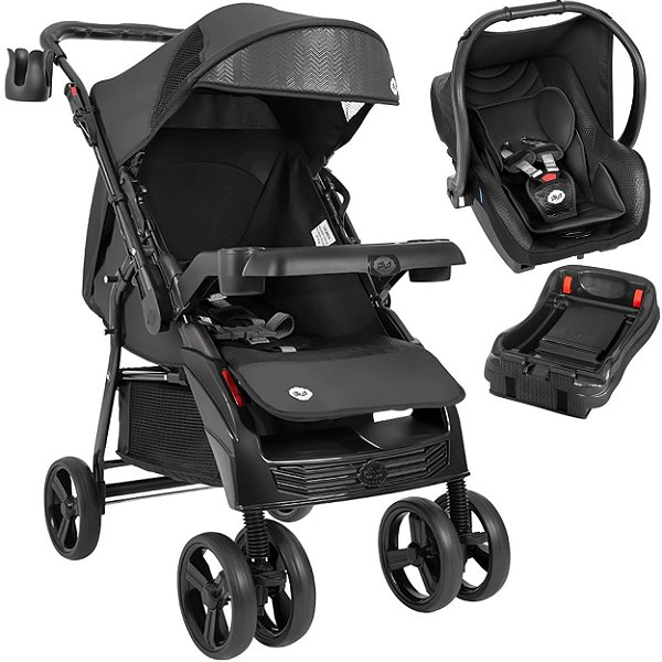 Carrinho de Bebe Tutti Baby Black Nivo com Bebe Conforto Base