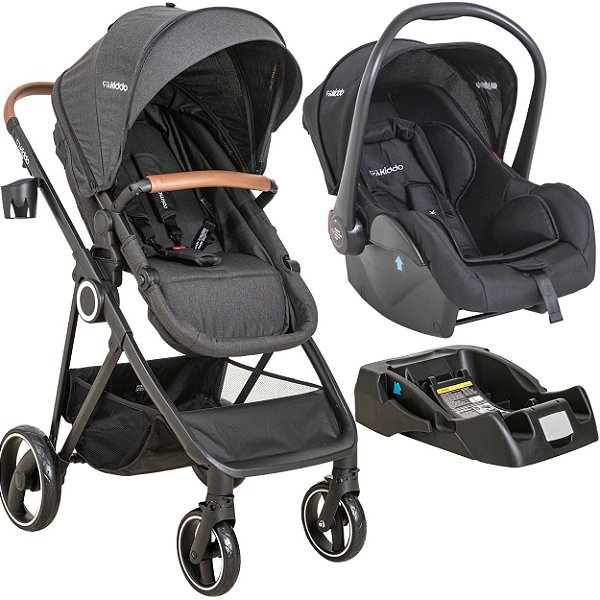 Carrinho de Bebe com Bebe Conforto e Base Kiddo Cosmos Preto