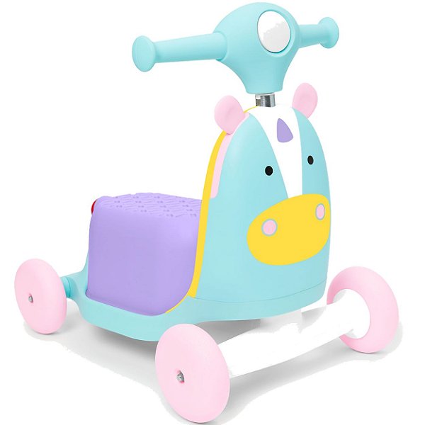 Triciclo Patinete 3 em 1 Infantil Skip Hop Zoo Unicornio