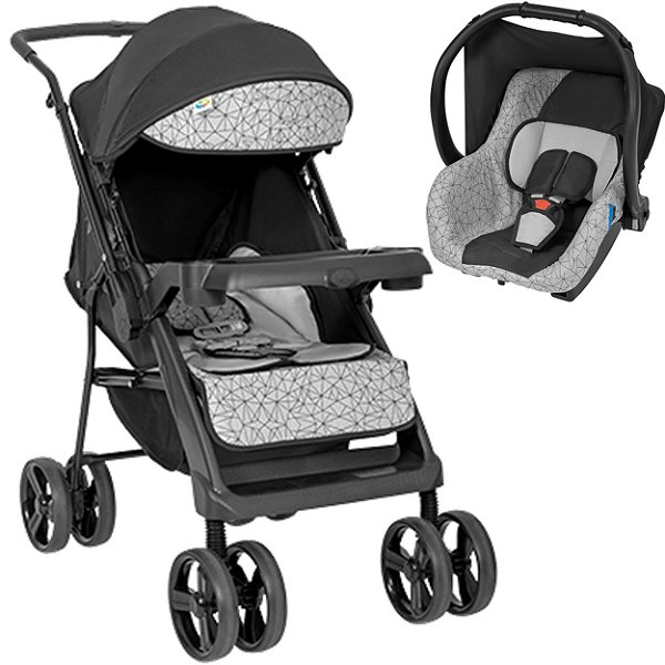 Carrinho de Bebe Tutti Baby Joy II com Bebe Conforto Preto