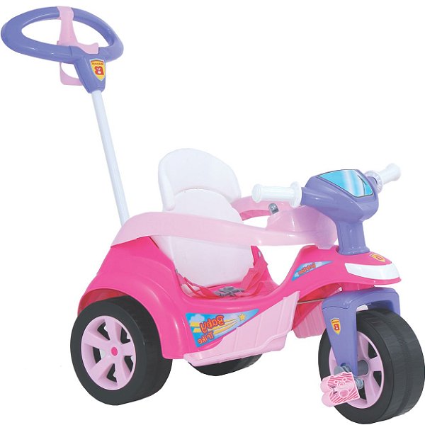 Carrinho de Passeio Pedal Biemme Triciclo Baby Trike Rosa