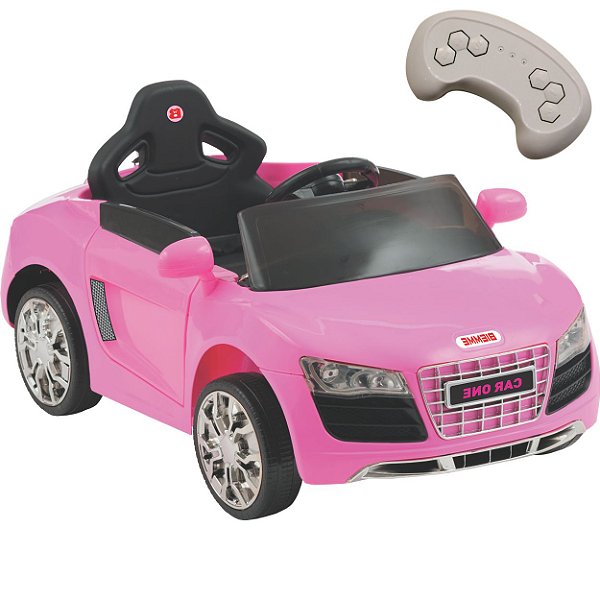 Carro Eletrico Biemme Car One AD Audi Rosa 6V com Controle