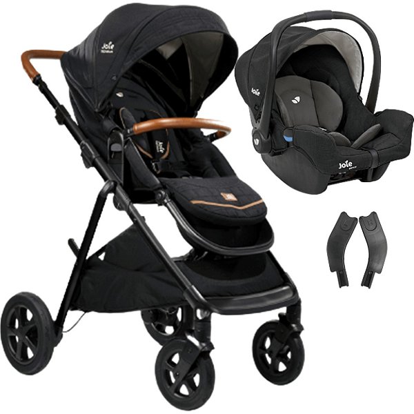 Carrinho de Bebe Joie Aeria com Bebe Conforto Eclipse Preto