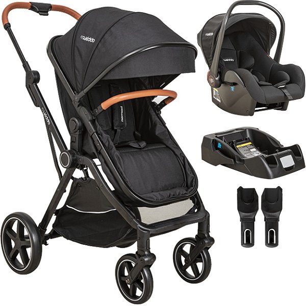 Carrinho de Bebe Kiddo Nomad com Bebe Conforto e Base Preto