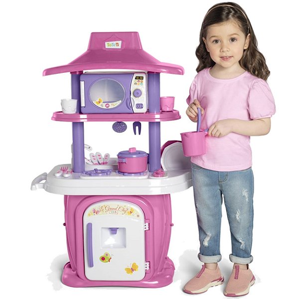 Cozinha de Brinquedo Tateti Le Gran Chef Rosa com Agua