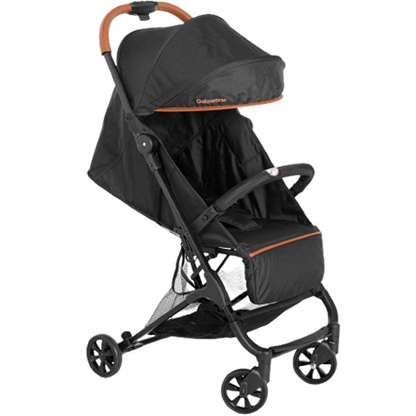 Carrinho de Bebe Compacto Passeio Galzerano Bali Preto Camel