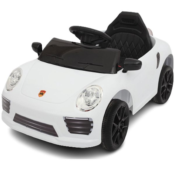 Carro Eletrico Infantil Porsche Branco com Controle Remoto 6V