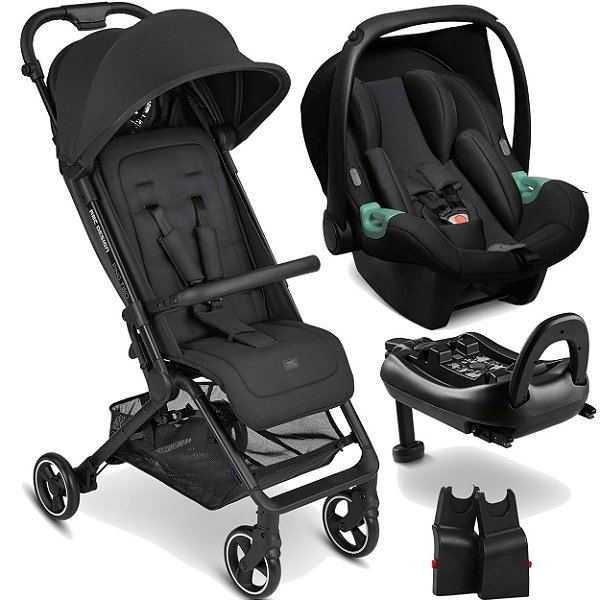 Carrinho com Bebe Conforto Base ISOFIX ABC Design Ping Two Ink