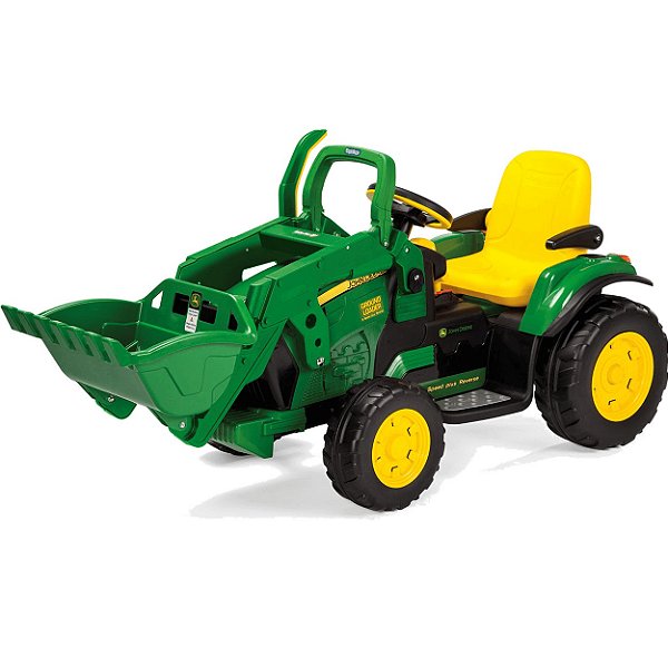 Trator Elétrico Escavadeira John Deere Ground Loader 12V Peg-pérego - Maçã  Verde Baby