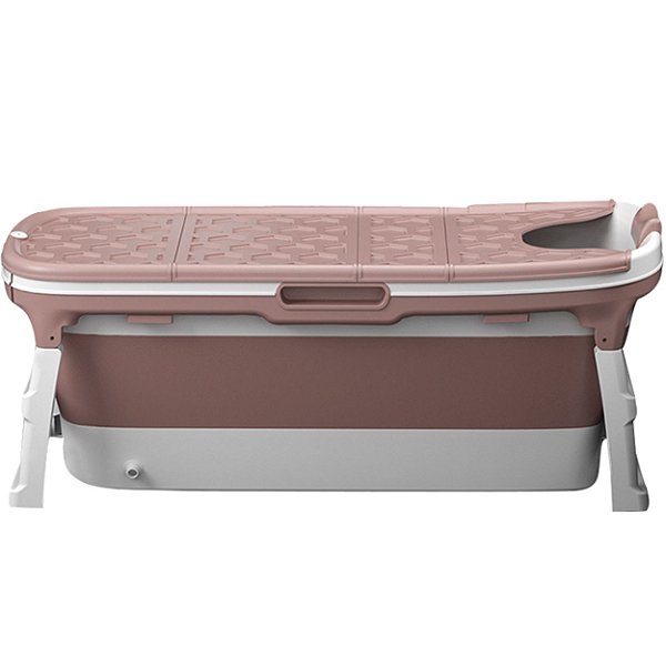 Banheira Dobravel Baby Pil Grande Rosa 180L com Cobertura