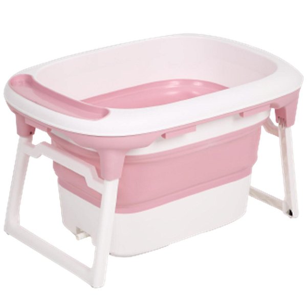 Banheira de Bebe Dobravel Portatil Baby Pil Media Rosa 100L