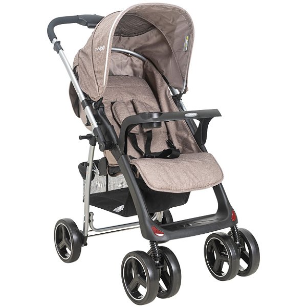 Carrinho De Bebe Reversivel Kiddo Zap Ii Melange Cappuccino Maca Verde Baby