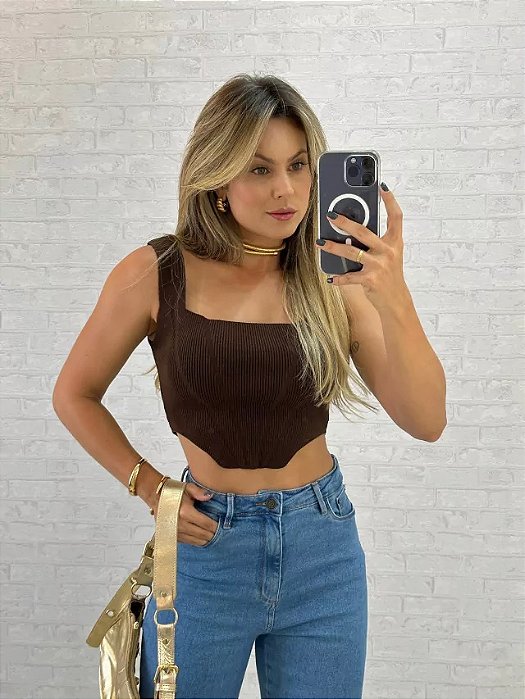 Cropped Corselet Marrom