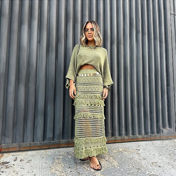 Saia Midi Frida Verde