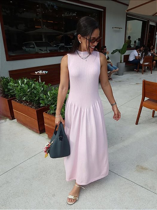 Vestido Midi Dubai Rosa