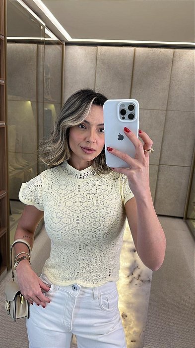 Blusa Renda Amarela