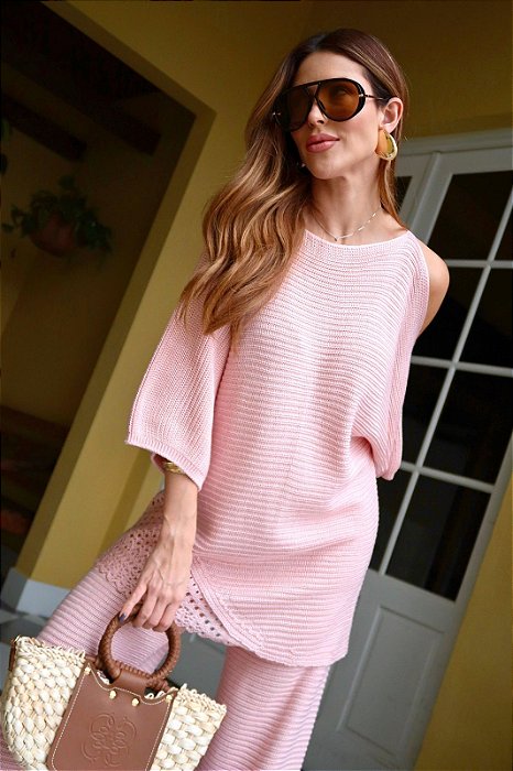 Conjunto de Tricot Amici Rosa