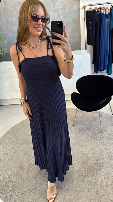 Vestido Grécia Azul Marinho