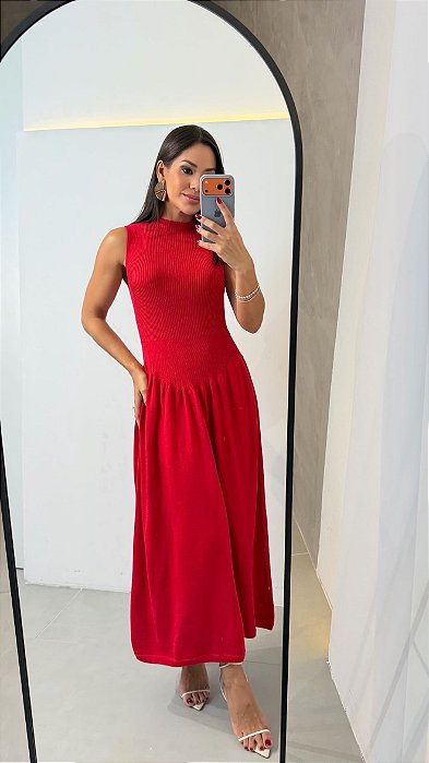 Vestido Midi Dubai Vermelho