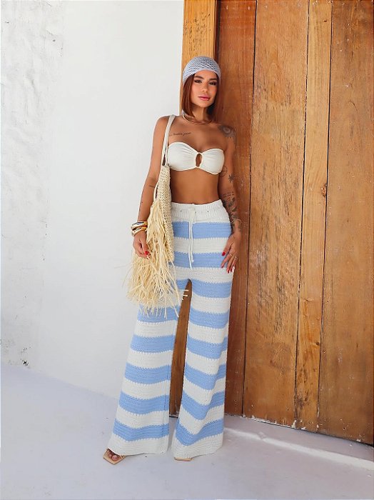 Calça Listras Azul