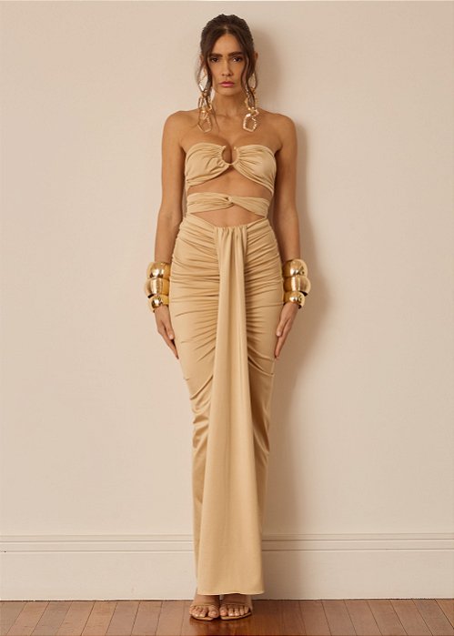 Vestido Ariel Longo Dourado
