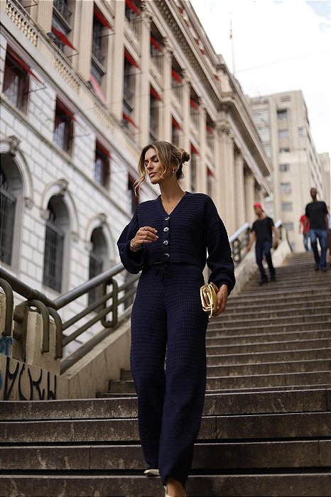 Conjunto de Tricot Paris Marinho