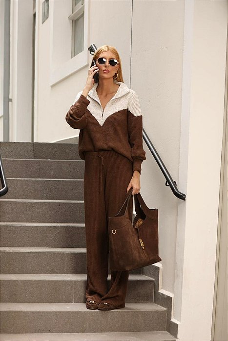 Conjunto de Tricot Bicolor