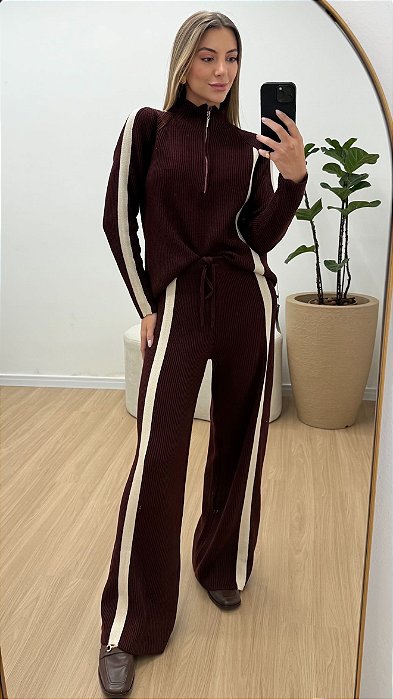 Conjunto de Tricot Albania Bordô