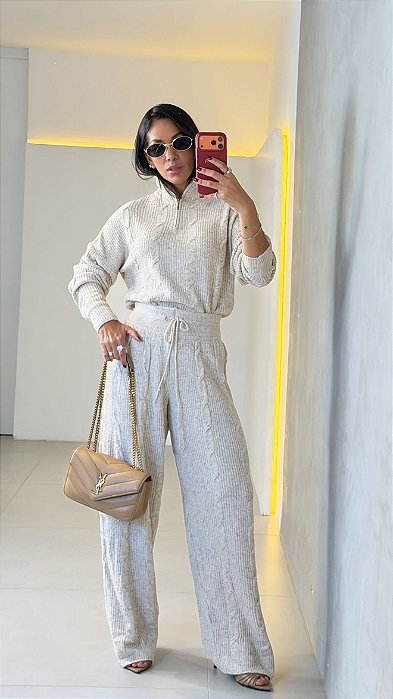 Conjunto de Tricot Madrid Areia