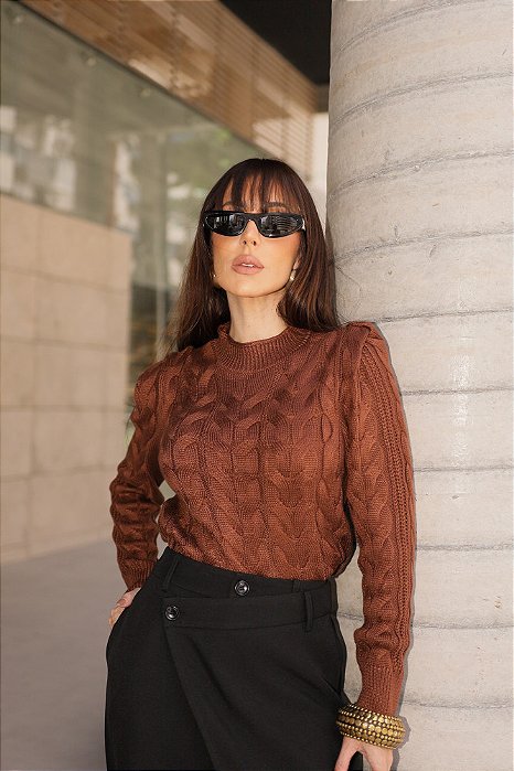 Blusa Tranças Marrom