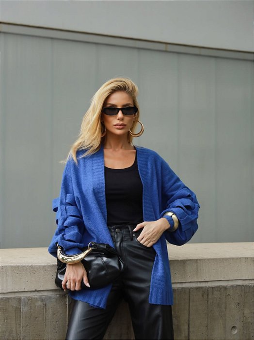 Casaco de Tricot Valentina Azul